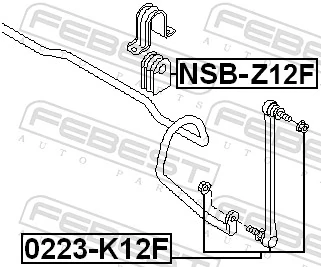 NSBZ12F Febest Разрезная втулка стабилизатора