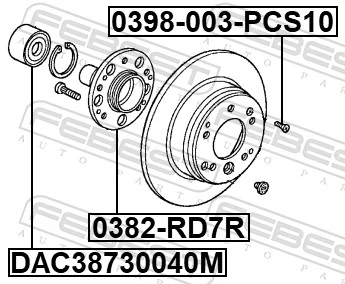 0382RD7R Febest Ступица задняя