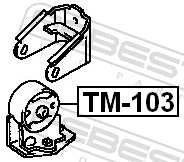 TM103 Febest Подушка передней опоры двигателя