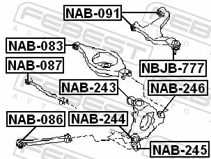 NAB091 Febest Полиуретановый сайлентблок заднего верхнего рычага