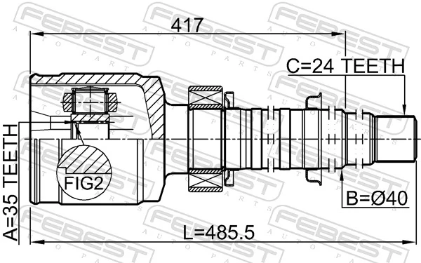 0111GSX30RH Febest ШРУС внутренний, передний