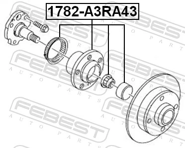 1782A3RA43 Febest Ступица задняя