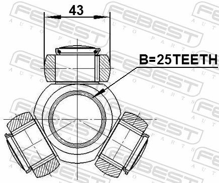 0216V10M Febest трипоид внутреннего шруса