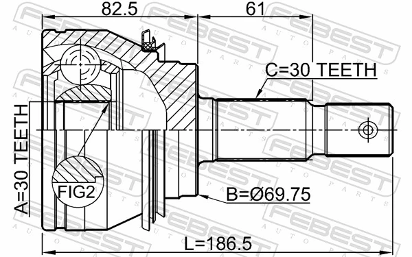 0110GRJ150 Febest Наружная граната
