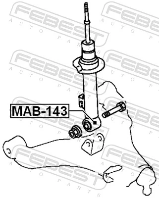 MAB143 Febest Сайлентблок амортизатора переднего