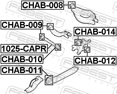 CHAB008 Febest Сайлентблок задней тяги
