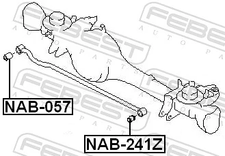 NAB057 Febest Сайлентблок задней поперечной тяги
