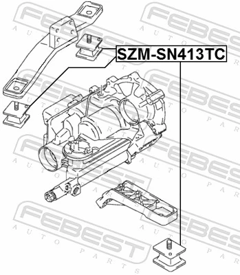 SZMSN413TC Febest Подушка трансмиссии, опора раздаточной коробки