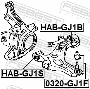 HABGJ1B Febest Сайлентблок нижнего переднего рычага