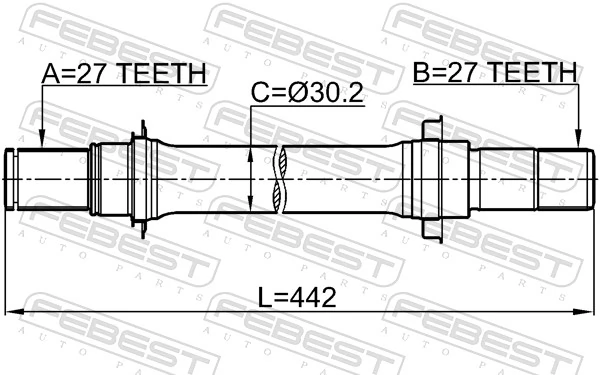 0312CL7ATRH Febest Приводной вал промежуточный