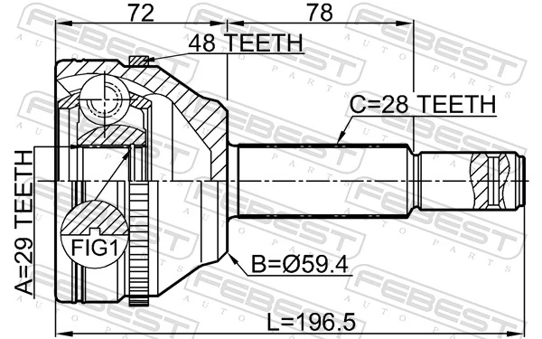2110TRDA48 Febest Наружная граната