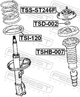TSSST246F Febest Подушка амортизатора переднего