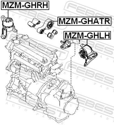  Coxim (suporte) traseiro de motor Mazda 6 sedan (GH) (2007 - 2009) 
