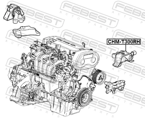 CHMT300RH Febest Правая подушка двигателя