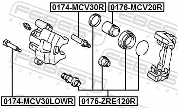 0174MCV30R Febest Направляющая суппорта заднего