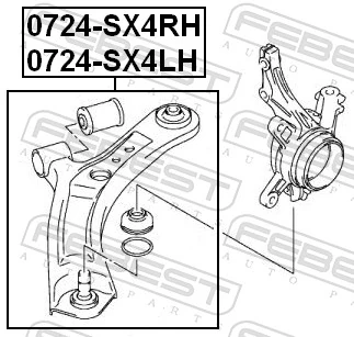 0724SX4LH Febest Рычаг передней подвески нижний левый