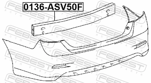 0136ASV50R Febest Швеллер заднего бампера