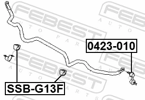 SSBG13F Febest Разрезная втулка стабилизатора