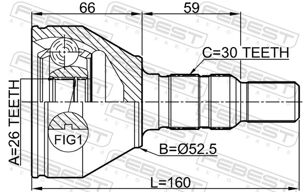 1810Z19 Febest Наружная граната