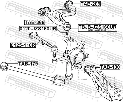 TAB179 Febest Тяга продольная задней подвески