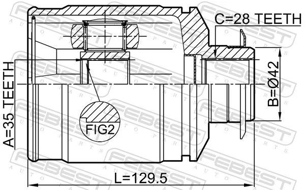 1211CMRH Febest ШРУС внутренний, задний