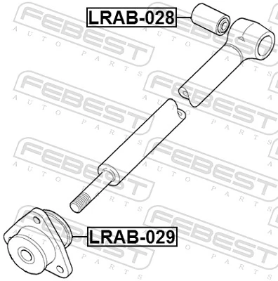 LRAB029 Febest Сайлентблоки продольных рычагов передней подвески