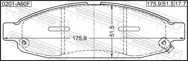 0201A60F Febest Колодки передние