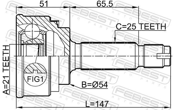 MR222961 Mitsubishi Junta homocinética externa dianteira