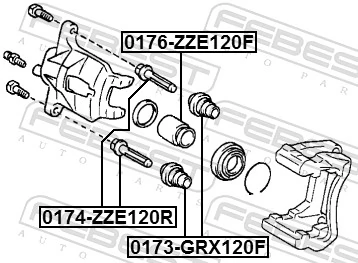 0176ZZE120F Febest Поршень тормозного суппорта переднего