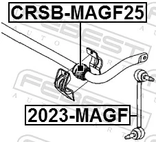 CRSBMAGF25 Febest Разрезная втулка стабилизатора