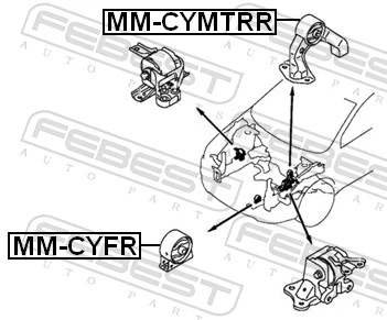 MMCYMTRR Febest Задняя подушка двигателя