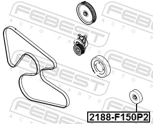 2188F150P2 Febest Ролик натяжителя ремня агрегатов