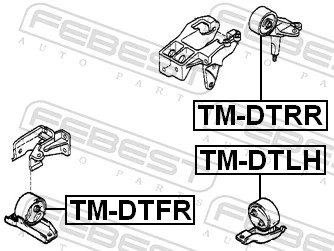 TMDTLH Febest Подушка (опора) двигателя, левая