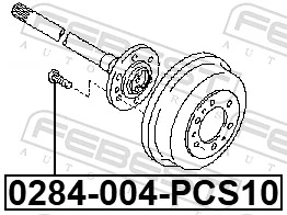0284004PCS10 Febest Болт крепления ступицы