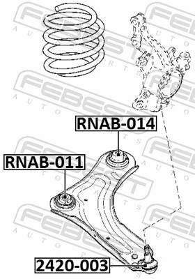 RNAB014 Febest Сайлентблок нижнего переднего рычага