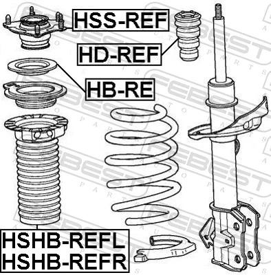 HSSREF Febest Подушка амортизатора переднего