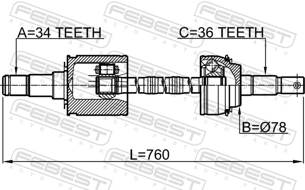 Полуось (привод) передняя Toyota Sequoia внедорожник (K6) (2007 - 2022) цена, от 156.08 USD