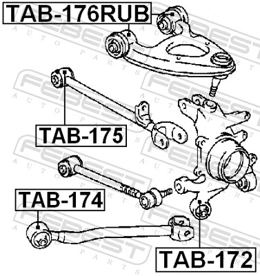 TAB176RUB Febest Полиуретановый сайлентблок заднего верхнего рычага