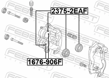 23752EAF Febest Ремкомплект суппорта тормозного, переднего