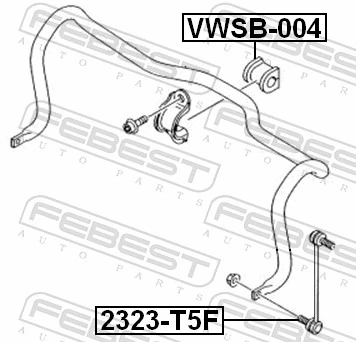 VWSB004 Febest Разрезная втулка стабилизатора