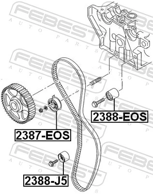 2387EOS Febest Ролик натяжителя ремня ГРМ