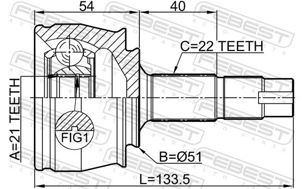 1810Z12 Febest Наружная граната
