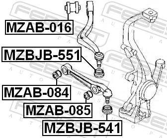MZAB084 Febest Сайлентблок нижнего переднего рычага