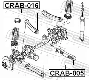CRAB005 Febest Сайлентблоки продольных рычагов передней подвески