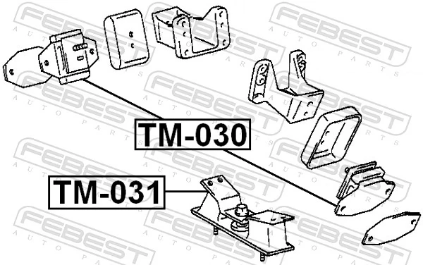 TM030 Febest Опора двигателя, левая/правая