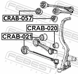 CRAB021 Febest Сайлентблок нижнего переднего рычага