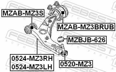 MZABMZ3BRUB Febest Сайлентблок нижнего переднего рычага