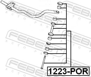 1223POR Febest Стойка переднего стабилизатора