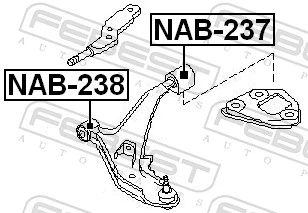 NAB237 Febest Сайлентблок нижнего переднего рычага