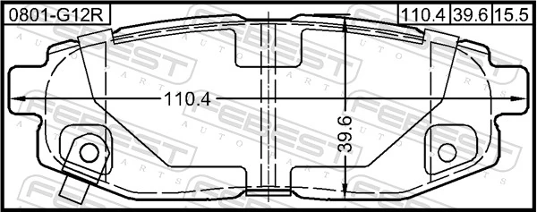 0801G12R Febest Колодки тормозные дисковые комплект